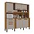 Kit Cozinha Compacta 6 Portas 2 Gavetas 200 x 200cm Salleto Catar Cinamomo/Off White - Imagem 1
