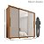 Guarda Roupa Salleto Linhares 3 Portas 4 Gavetas Com Espelho 185cm Cinamomo/Off White - Imagem 5