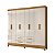 Guarda Roupa Moval Flórida Casal 8 Portas 4 Gavetas  2,04m x 2,04m x 0,47m Freijó com Off White - Imagem 1