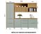 Balcão Cozinha 120cm 1 Porta 3 Gavetas Nesher Marquesa Nature/Verde - Imagem 2