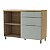 Balcão Cozinha 120cm 1 Porta 3 Gavetas Nesher Marquesa Nature/Verde - Imagem 5