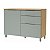 Balcão Cozinha 120cm 1 Porta 3 Gavetas Nesher Marquesa Nature/Verde - Imagem 1