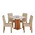 Mesa Cimol Sophia 0,95m x 0,95m CInamomo com Off White com vidro 4 Cadeiras Maia Gengibre - Imagem 1