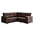 Sofá de Canto 0,95 x 1,95 x 1,95 Flash Atlanta Canto Veludo Marrom - Imagem 1