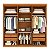 Guarda Roupa Tcil Lagos 6 Portas e 4 Gavetas 2,17m x 2,19m x 0,46m Cinamomo com Off White - Imagem 3