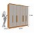 Guarda Roupa Tcil Veneza 6 Portas e 4 Gavetas 2,34m x 2,39m x 0,55m Cinamomo com Off White - Imagem 4