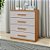 Comoda Lopas Baiao 2021 4 Gavetas 98cm x 88cm x 48cm Amendoa com Off White - Imagem 2