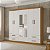 Guarda Roupas Carioca Hercules 6 Portas 4 Gavetas 2,00m x 1,77m x 0,47m com Espelho Com Pés Cinamomo com Off White - Imagem 2