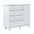 Cômoda Peroba Junior New 1 Porta 4 Gavetas 0,88m x 0,95m 0,42m Branco Brilho - Imagem 1