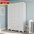 Guarda Roupas Peroba Junior New 4 Portas 3 Gavetas 122cm Branco Brilho - Imagem 1