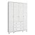 Guarda Roupas Peroba Junior New 4 Portas 3 Gavetas 1,89m x 1,22m x 0,42m Branco Brilho - Imagem 1