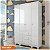 Guarda Roupas Peroba Junior New 4 Portas 3 Gavetas 1,89m x 1,22m x 0,42m Branco Brilho - Imagem 2