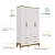 Guarda Roupas Peroba Guti Retrô 4 Portas 4 Gavetas 2,10m x 1,27m x 0,45m Branco com Amêndoa - Imagem 4