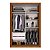 Roupeiro Salleto Linhares 2,13m x 1,26m x 0,47m 2 Portas Flex 2 Gavetas Cinamomo com Off White - Imagem 3
