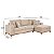 Sofá com Chaise Martins M187 Prime 2,30m x 1,50m B402 Linho Bege - Imagem 2