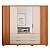 Roupeiro Caemmun Maximus 2 portas 6 gavetas com espelho 2.35m x 2.68m Freijó com Off White - Imagem 7