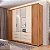 Roupeiro Caemmun Maximus 2 portas 6 gavetas com espelho 2.35m x 2.68m Freijó com Off White - Imagem 3