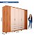 Roupeiro Caemmun Maximus 2 portas 6 gavetas com espelho 2.35m x 2.68m Freijó com Off White - Imagem 5