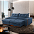 Sofá Teixeira Retrátil Boaz 2,5m Pillow 25cm Tecido Luxo Azul - Imagem 1