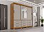 Guarda Roupas Slim 3 Portas 2,17m x 1,80m x 0,47m Cinamomo com Off White com Pés e com Espelho - Imagem 1