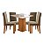 Mesa Cimol Sophia 0,95m x 0,95m com vidro 4 Cadeiras Maia CInamomo com Off White e Joly - Imagem 1