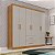 Guarda Roupa Casal Sallêto Estrela Premium 6 Portas 2 Gavetas 150cm Cinamomo/Off White - Imagem 1