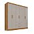Guarda Roupa Casal Sallêto Estrela Premium 6 Portas 2 Gavetas 150cm Cinamomo/Off White - Imagem 2