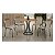 Mesa de Jantar Tubo Minas Onix Redonda 1,10m com 4 Cadeiras Malta Preto Fosco/Bege - Imagem 1