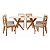 Mesa de Jantar Cimol Cacau 1,80m x 0,90m com Vidro e 6 Cadeiras Palmas Linho Bege Cinamomo/Off White - Imagem 1