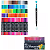 KIT 100 CANETINHAS MARCADOR PONTA DUPLA PROFISSIONAL ESCOLA - Imagem 2