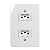 2 TOMADAS  2P+T 20A-250V 4X2 BRANCA RENOVA MARGIRIUS 21377 - Imagem 1