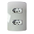 CONJ 2 TOM PAD BRAS 2P+T SEPARADAS 10A-250V 4X2 BR B3 MARGIRIUS 19446 - Imagem 1