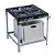 Fogão Industrial a Gás Baixa Pressão 4 Bocas Forno 30x30 M18 Stori Top Metalmaq - Imagem 1