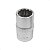 Soquete Estriado Encaixe 1/2 Pols CRV 14mm Aço Cromo Vanádio - Imagem 3