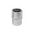 Soquete Estriado Encaixe 1/2 Pols CRV 16mm Aço Cromo Vanádio - Imagem 2