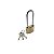 Cadeado Haste Longa 38mm Dourado 3 Chaves - Imagem 1