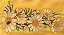 Toalha Bordada de Mão Lavabo com Margaridas Lindas. Cor da toalha: Amarelo. 45 x 30 cm - Imagem 2