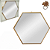 Espelho Hexagonal Com Corrente Dourado - Imagem 2