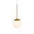 Pendente Redondo 15cm Aluminio e Vidro Dourado Champanhe GSG PD04 - Imagem 1