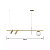 Pendente Tubo Retangular 100cm Aluminio e Vidro Dourado GSG PD07 - Imagem 2