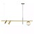 Pendente Tubo Retangular 100cm Aluminio e Vidro Dourado GSG PD07 - Imagem 1