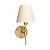 Arandela de Parede Tocheiro 30x15cm Metal e Tecido Dourado GSG AR02 - Imagem 1