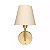 Arandela de Parede Tocheiro 20x15cm Metal e Tecido Dourado GSG AR03 - Imagem 2