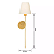Arandela de Parede Tocheiro 60x15cm Alumínio e Tecido Dourado GSG AR04 - Imagem 2