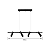 Pendente Tubo Retangular 80cm Alumínio Preto GSG PD12 - Imagem 2