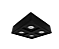Spot de Sobrepor Quádruplo para Dicroica 24x24cm Preto GSG SP27 - Imagem 1