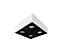 Spot de Sobrepor Quádruplo Dicroica 24x24cm Branco e Preto GSG SP29 - Imagem 1