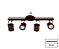 Trilho com Quatro Spots Redondos para Dicroica 55cm Marrom GSG SP110 - Imagem 2