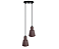 Pendente Cone Duplo 2xGU10 9x7cm Alumínio Marrom GSG PD40 - Imagem 1