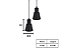 Pendente Cone Duplo 2xE27 12x8,5cm Alumínio Preto GSG PD41 - Imagem 2